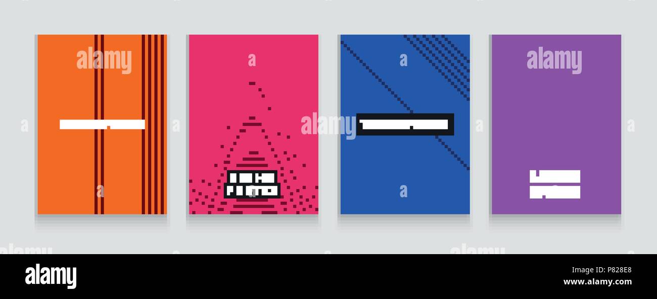 Stok Vektor-illustration minimal umfasst Design. Geometrische Raster Gradienten. Futuristisches Set Poster. Vorlagen für Plakate, Banner, Flyer, vorhanden Stock Vektor