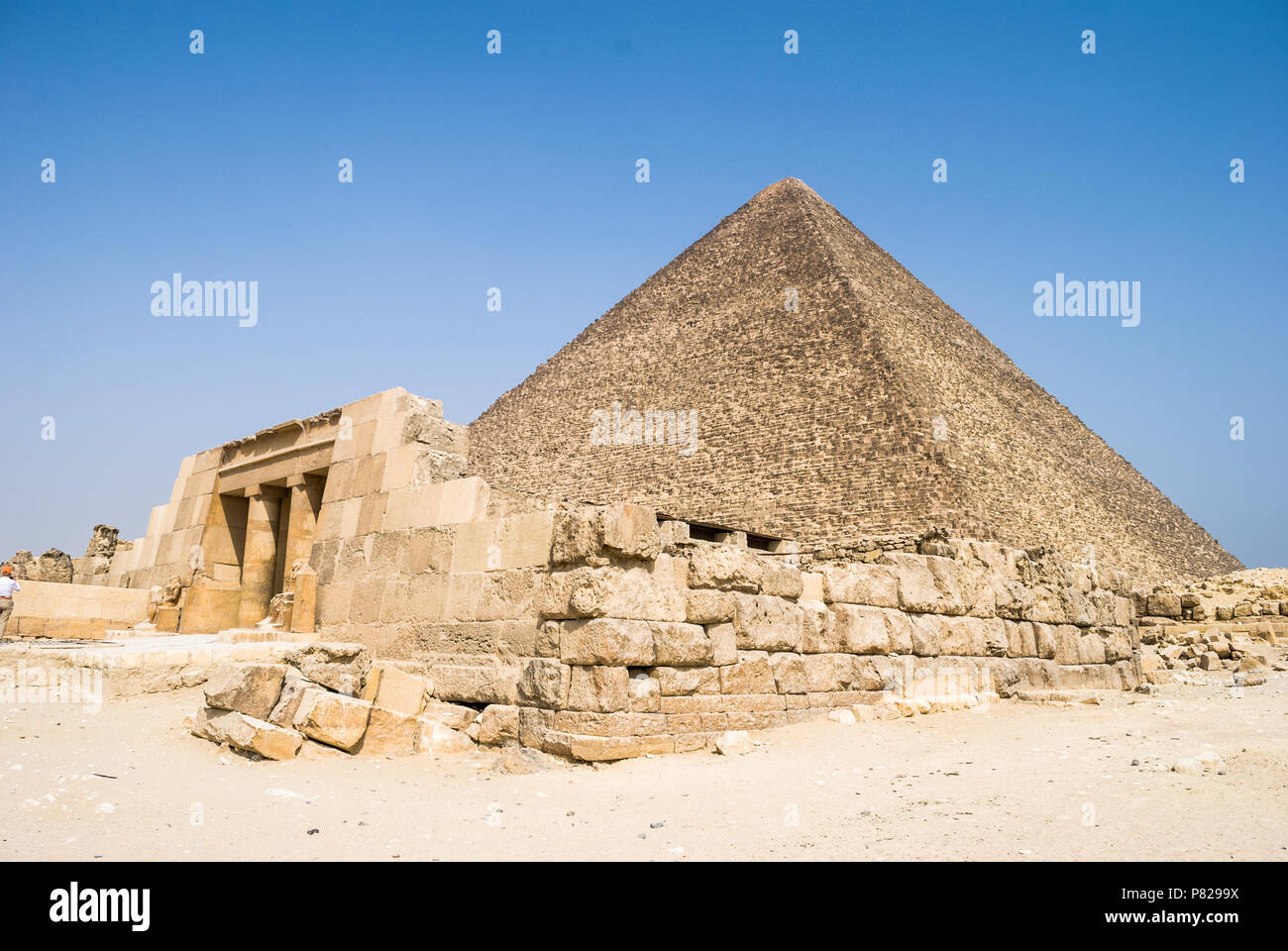 Blick auf die Große Pyramide von Gizeh, Ägypten Stockfoto