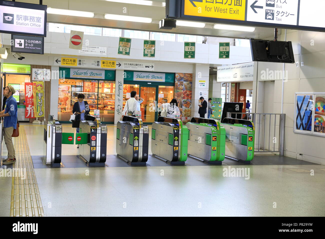 IBARAKI JAPAN, - MAI 2018 : Automatisches Tarifsystem am Bahnhof in Katsuta Station Japan Stockfoto