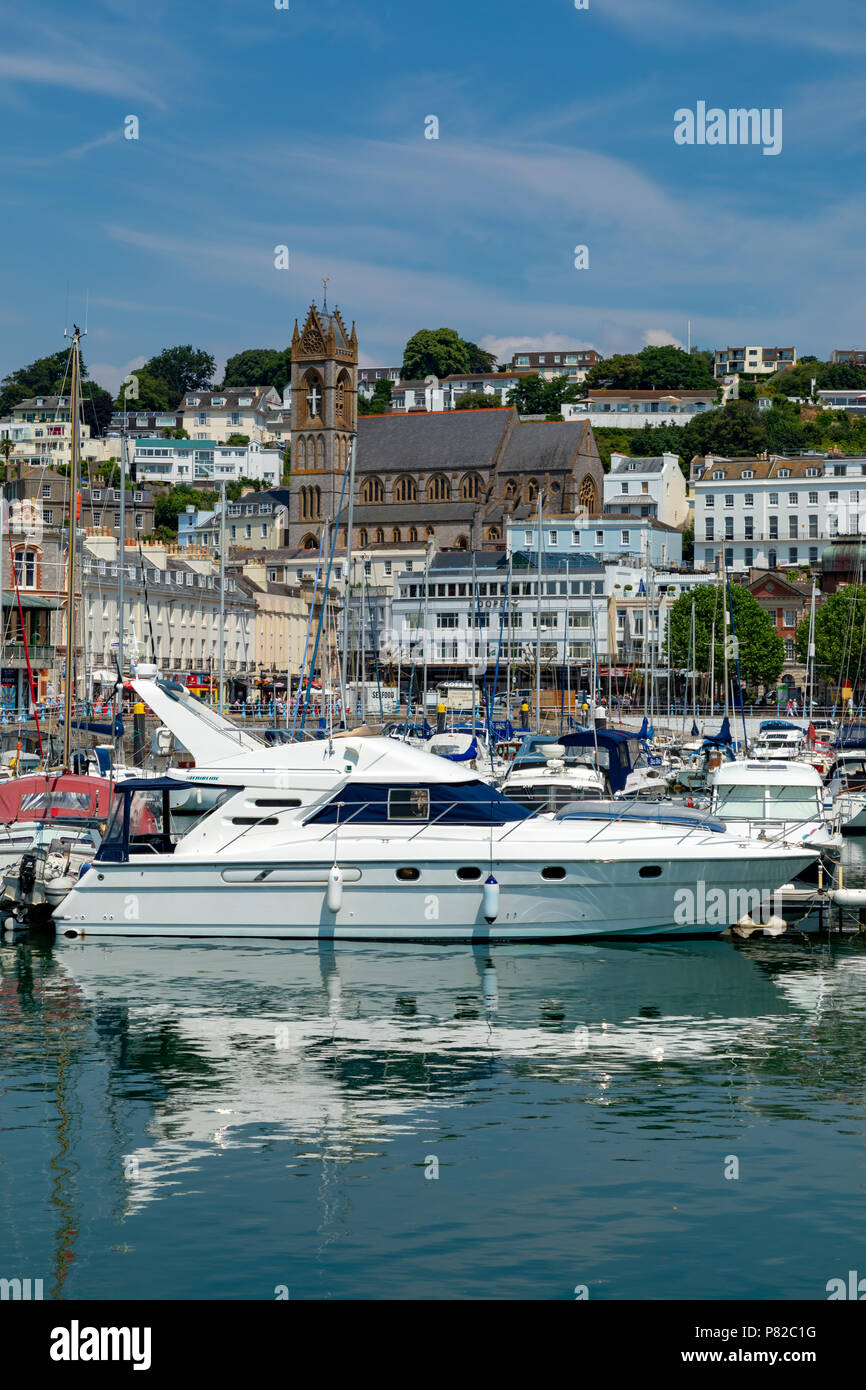 Torquay Devon England Juli 06, 2018 Boote im Hafen von Torquay, auf dir Englische Riviera Stockfoto