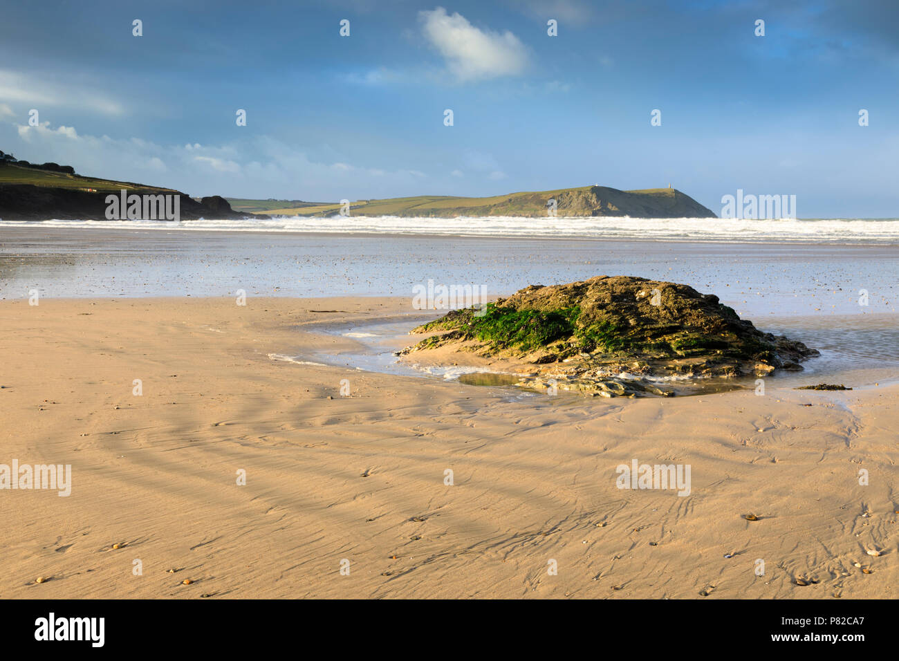 Polzeath Beach in Cornwall. Stockfoto