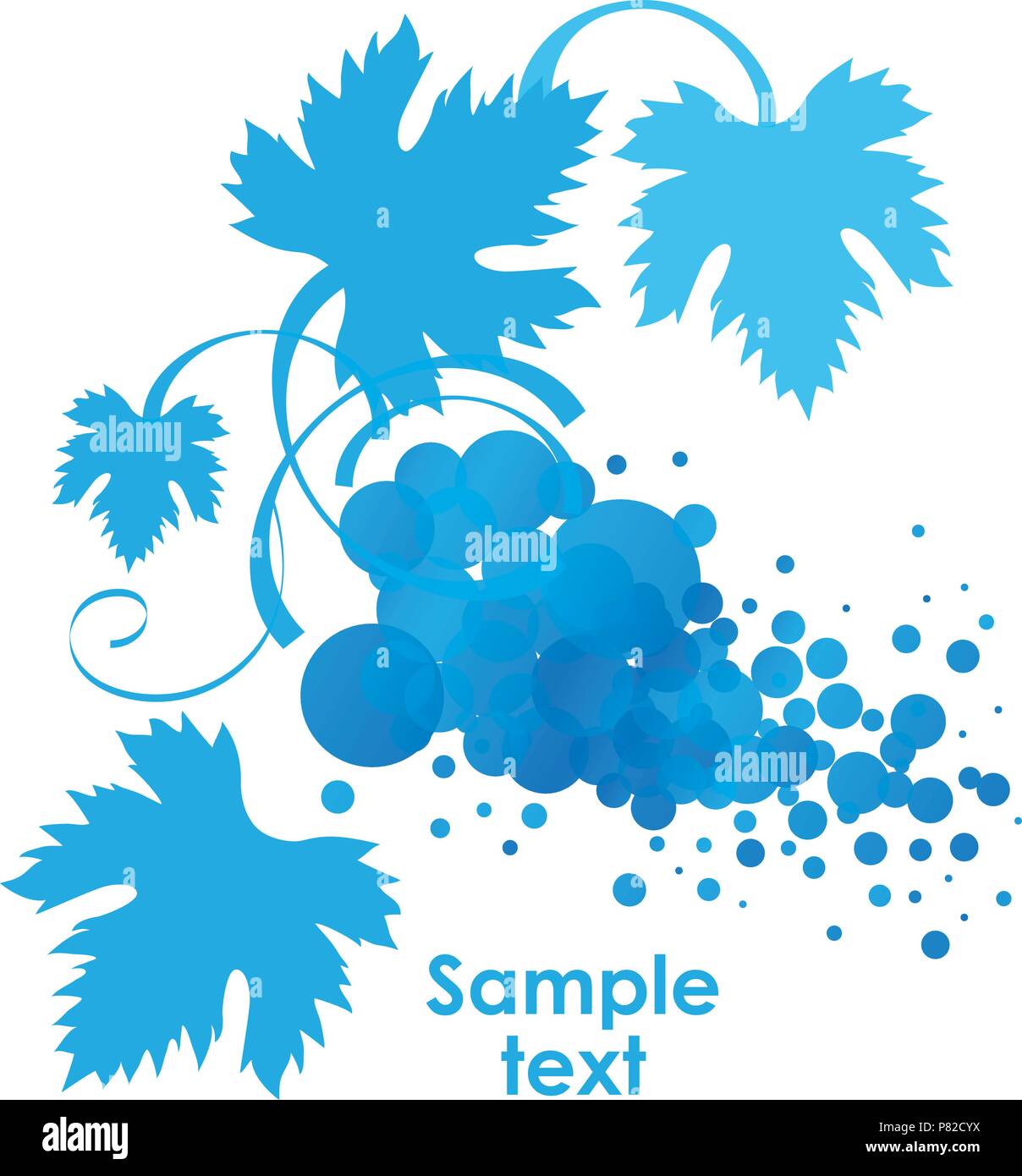 Stilisierten Weinstock Ast mit Blätter, Vector Illustration Stock Vektor