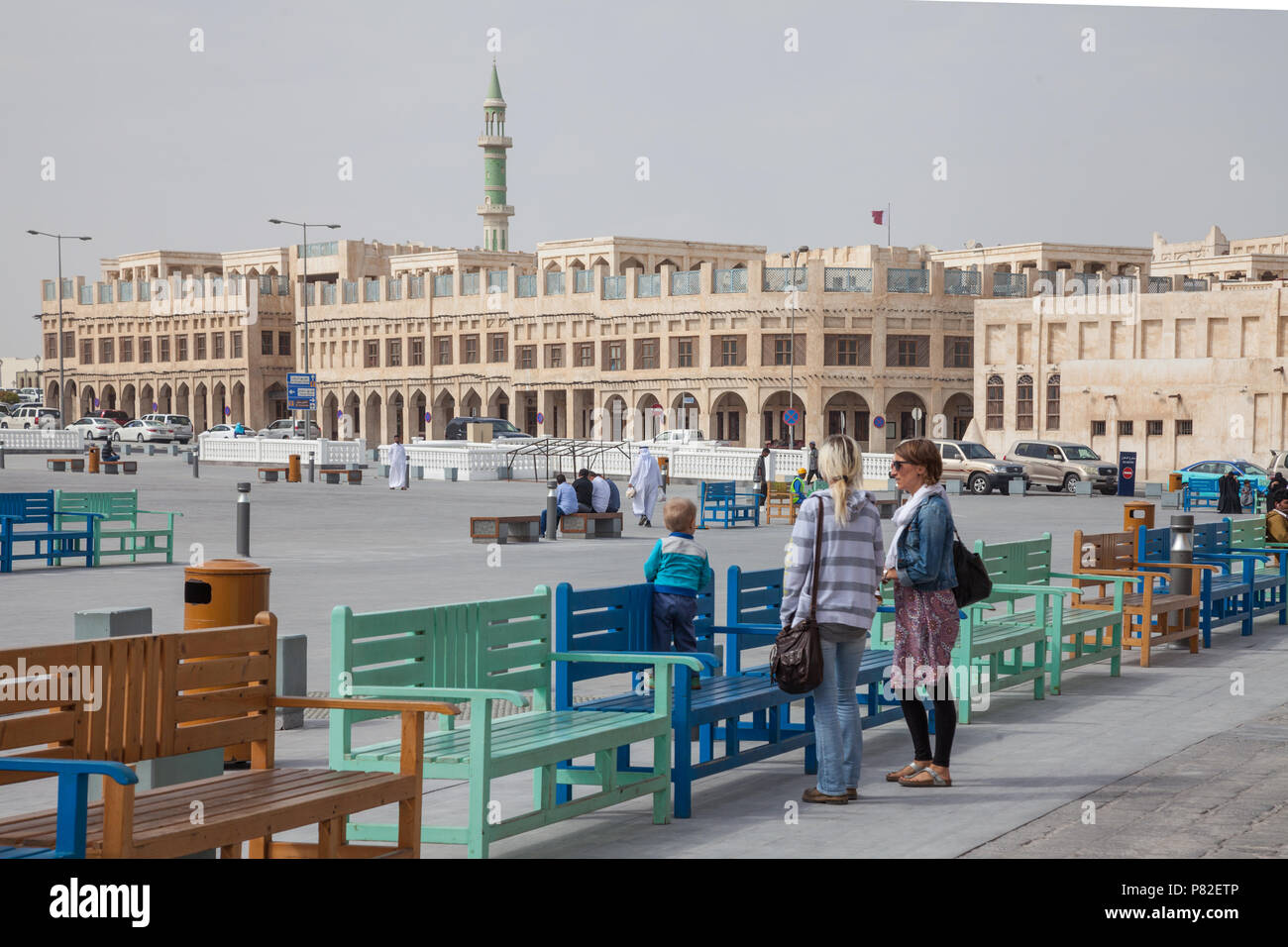 Doha, Katar, in der Nähe von Al Shouyooukh Moschee Stockfoto