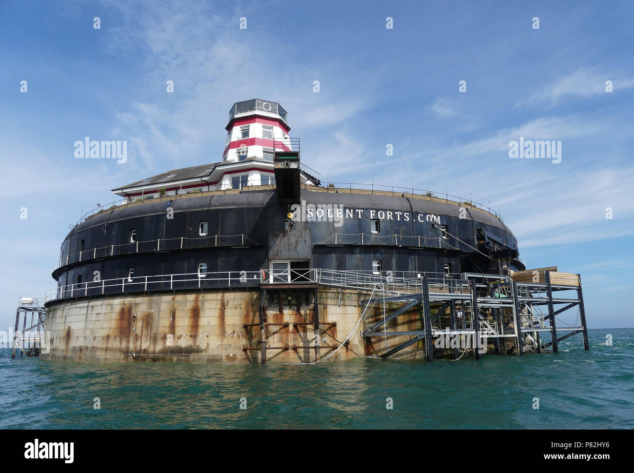 SPITBANK FORT in den Solent. Foto: Tony Gale Stockfoto