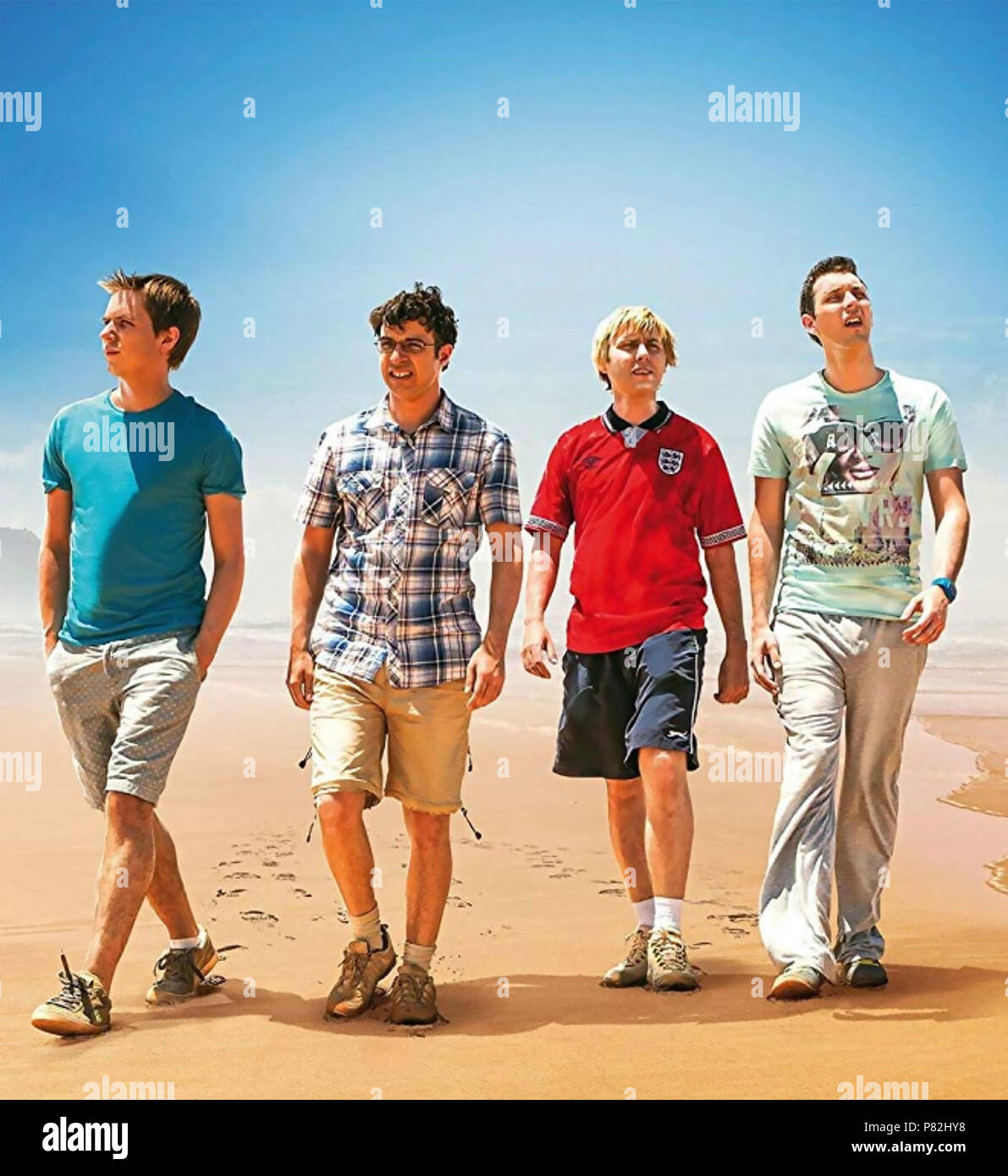 Die INBETWEENERS 2 - 2014 Bwark Produktionen Film. Von links: Joe Thomas, Simon Vogel, James Buckley, Blake Harrison Stockfoto