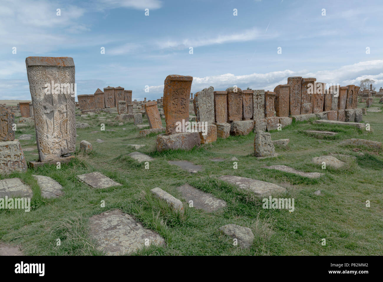 Armenien. Die noratus Friedhof mit vielen Khachkars Stockfoto