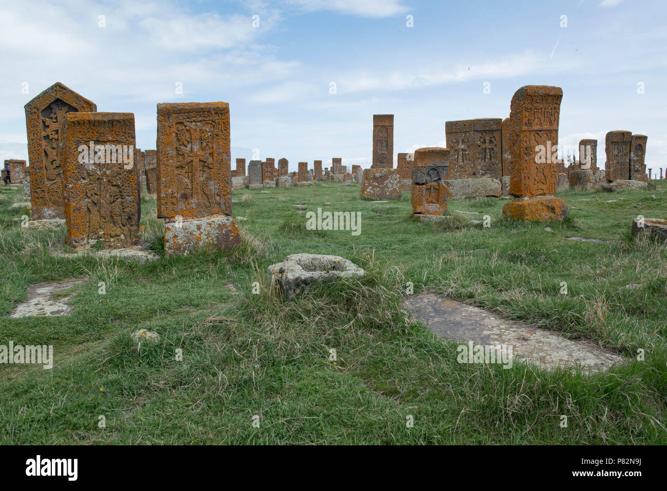 Armenien. Die noratus Friedhof mit vielen Khachkars Stockfoto