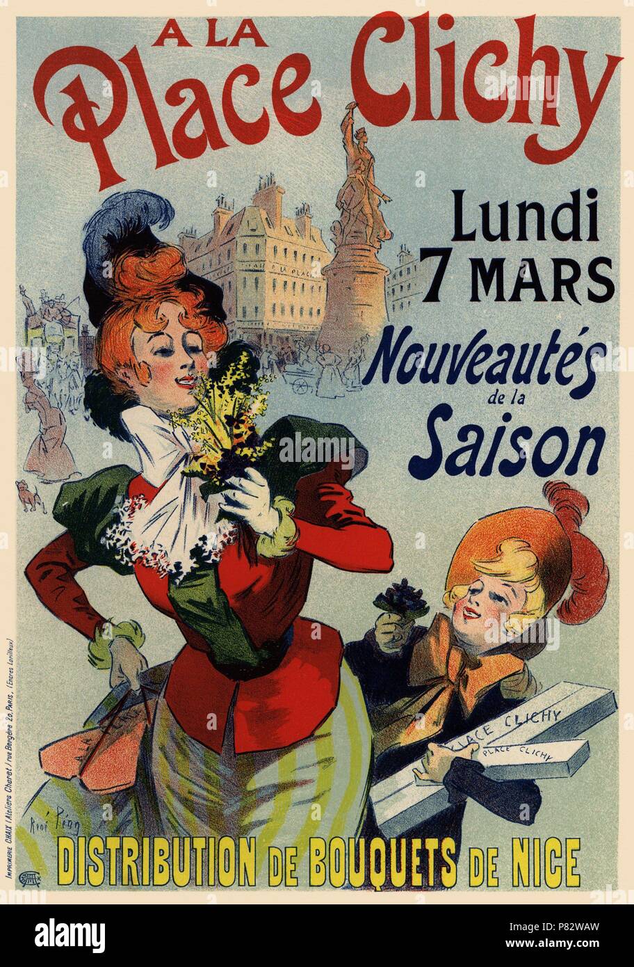 A la Place de Clichy (Poster). Museum: private Sammlung. Stockfoto