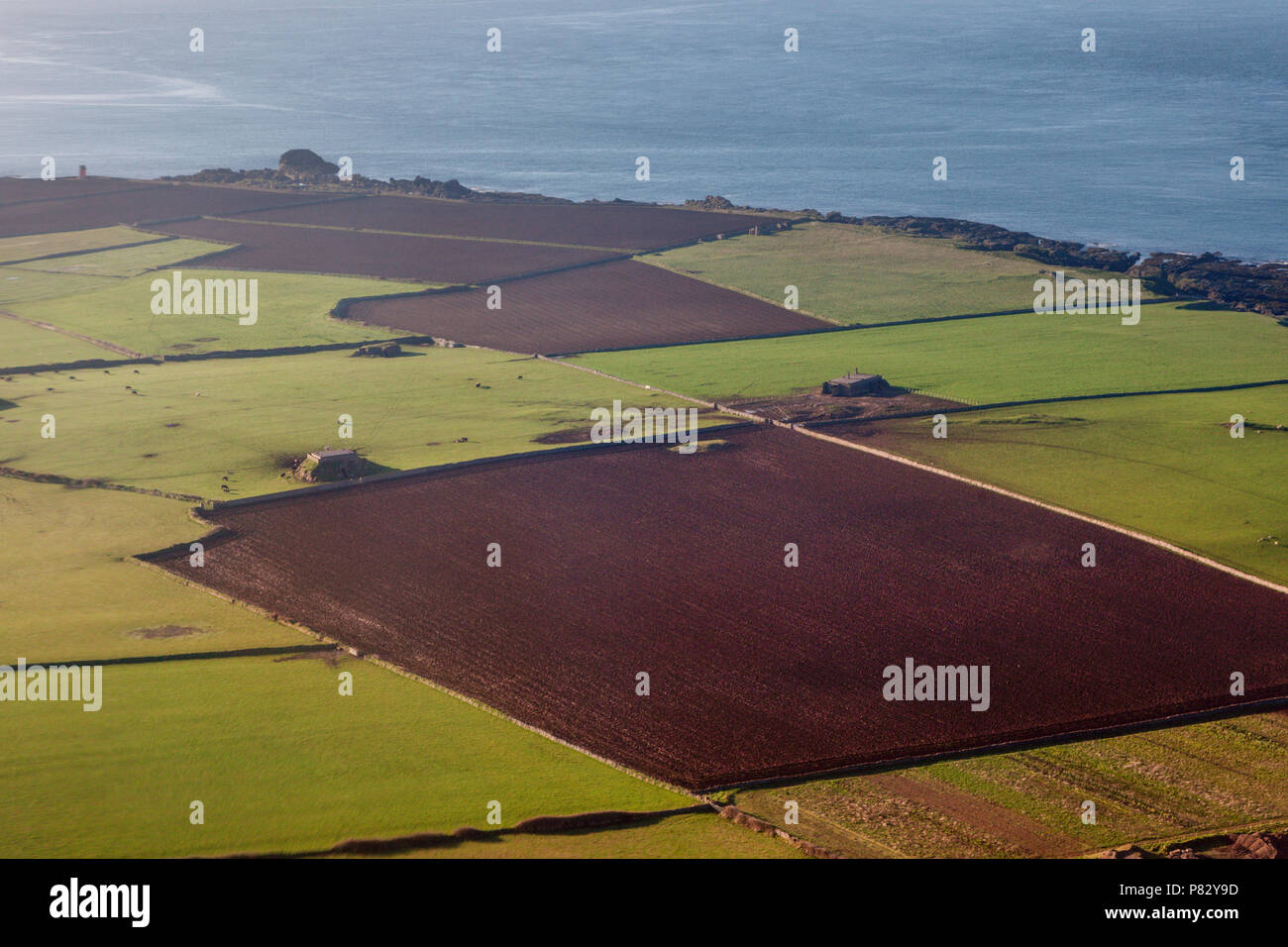 Antenne Panorama der Insel Man. Insel Man. Stockfoto