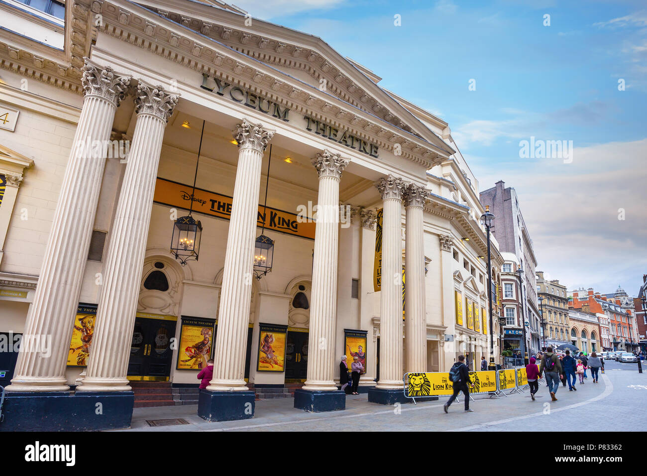 LONDON, GROSSBRITANNIEN, 12. Mai 2018: Das Lyceum Theatre ist ein 2.100-sitz West End Theater in der Stadt von Westminster gelegen, auf der Wellington Street Stockfoto