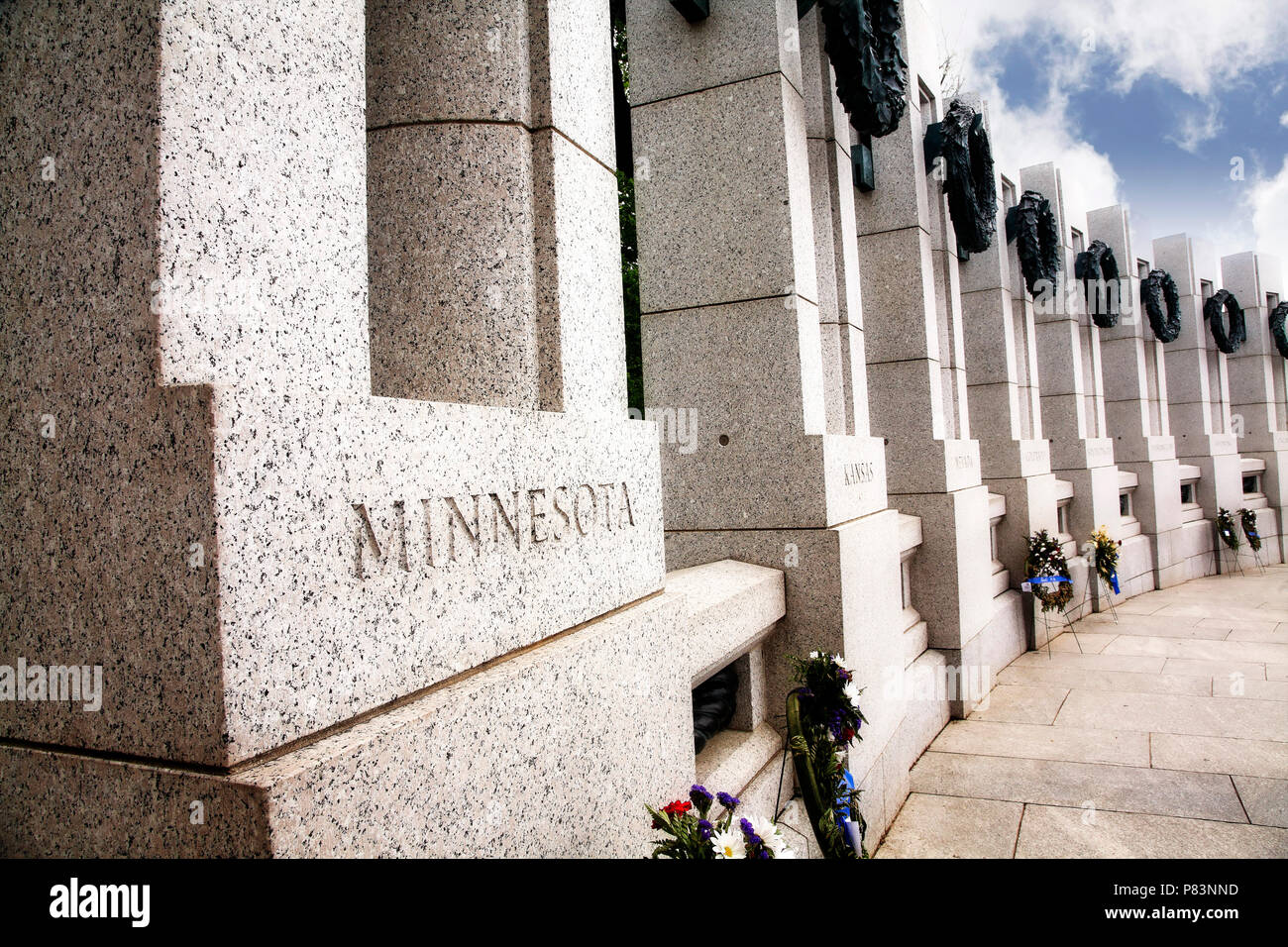 Die Weltkrieg-II-Denkmal auf der National Mall in Washington, DC. Stockfoto