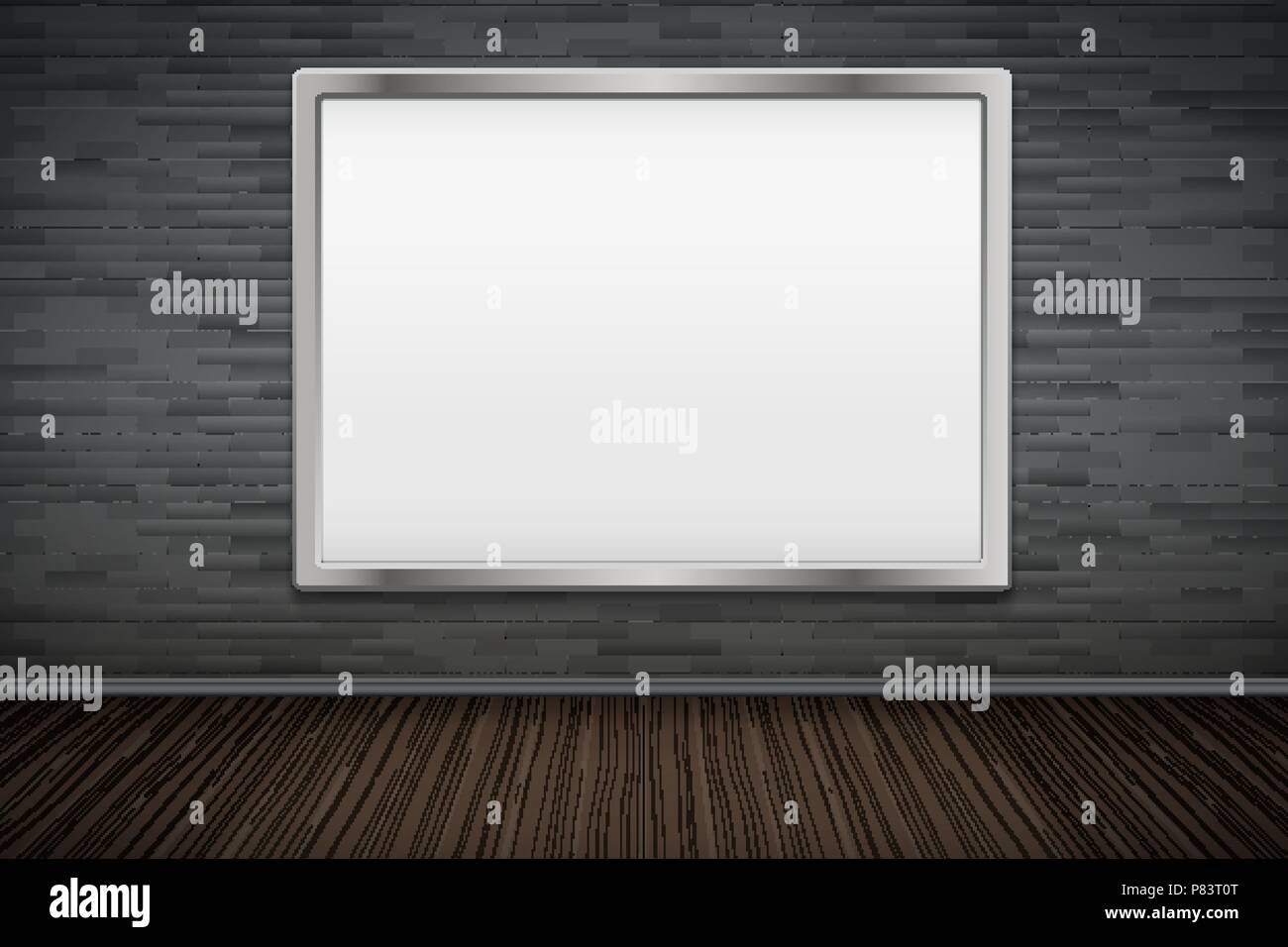 Leere mockup Anschlagtafel auf Wand Stock Vektor