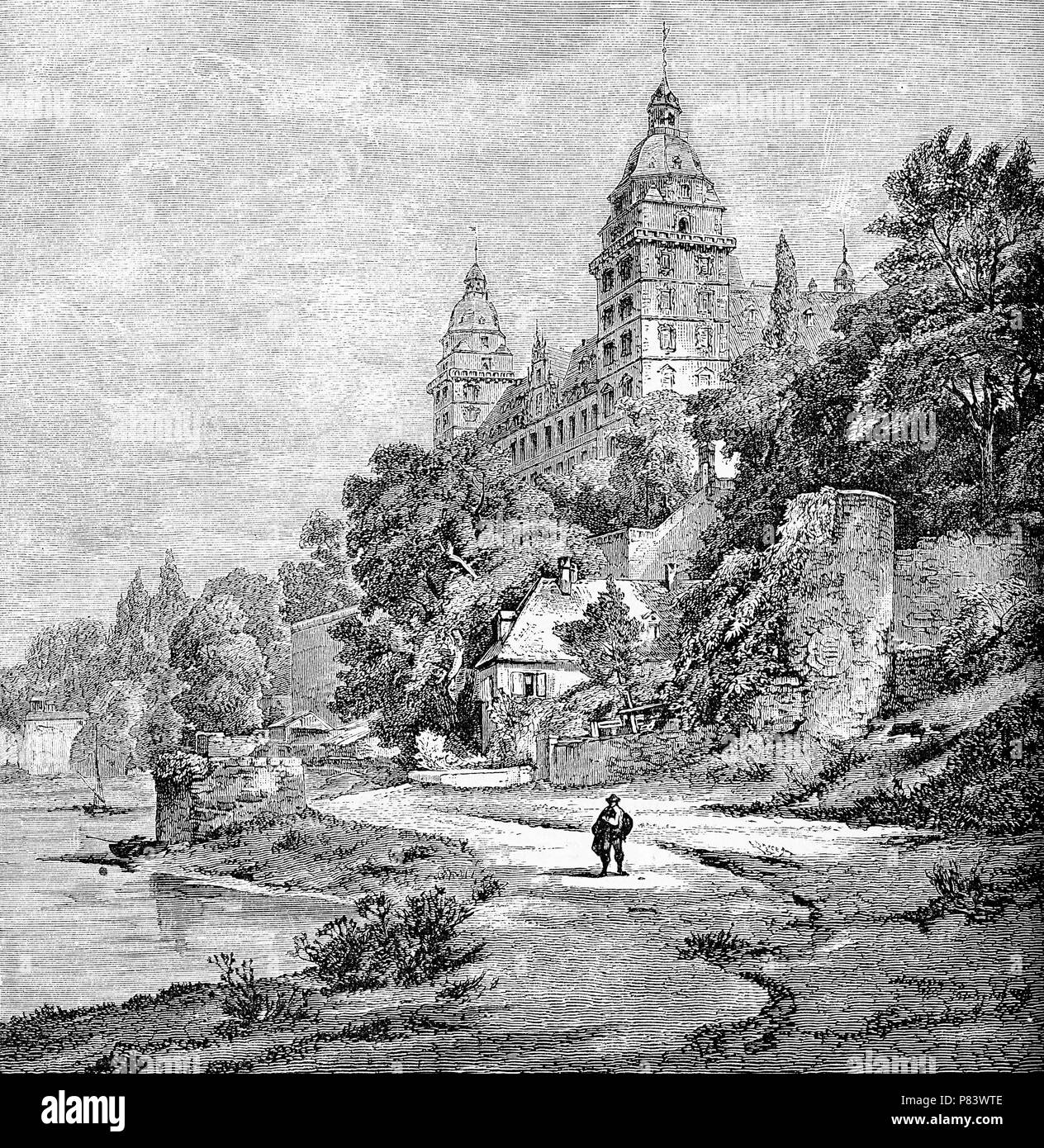 Bayern, Schloss Johannisburg in Aschaffenburg, Unterfranken. Im 17 ...