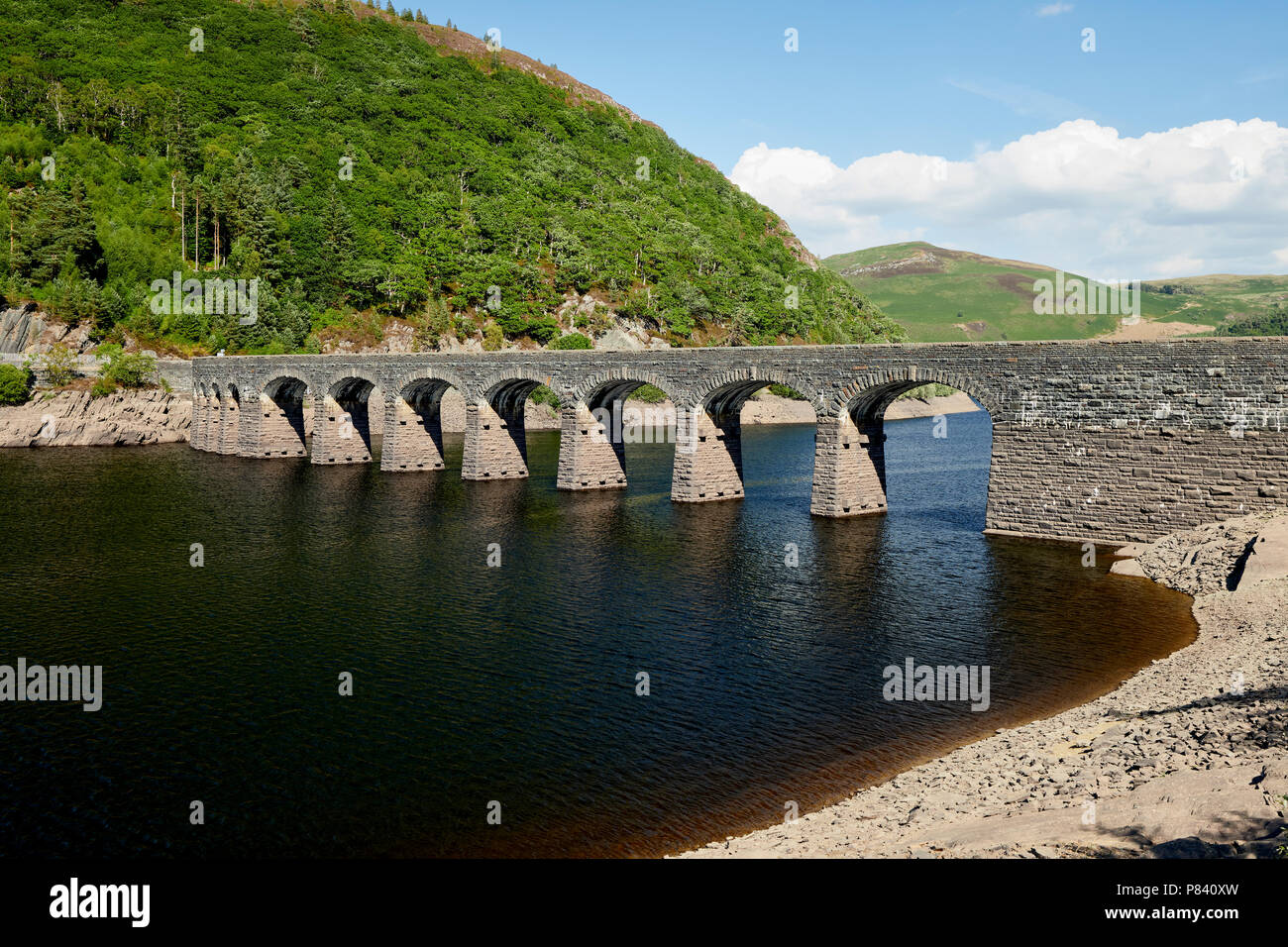 Garreg DDU Dam Elan Valley Rhayader Powys Wales Großbritannien Stockfoto