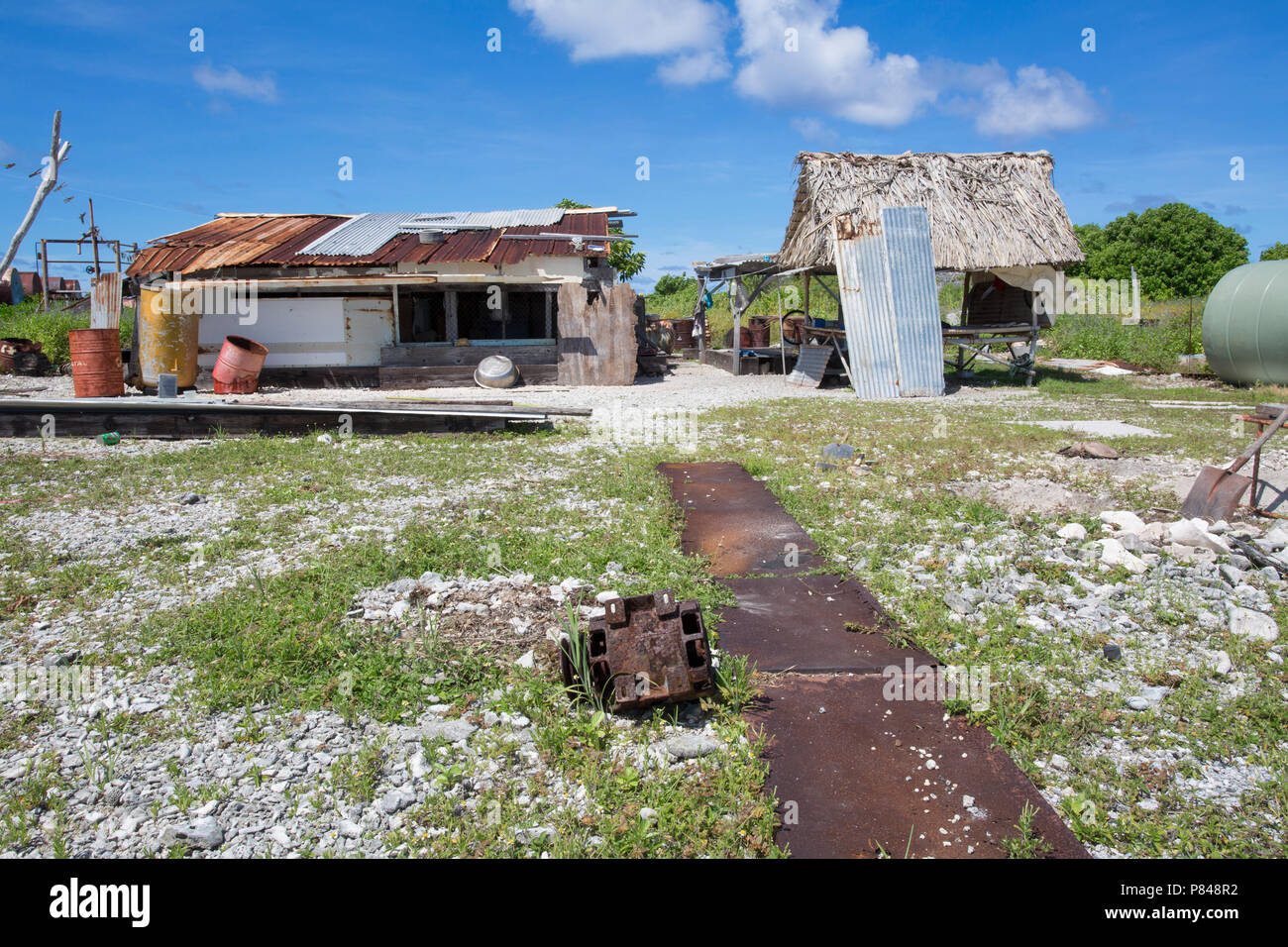 Tebaronga Siedlung auf Kanton Insel, Phoenix Islands, Kiribati Stockfoto