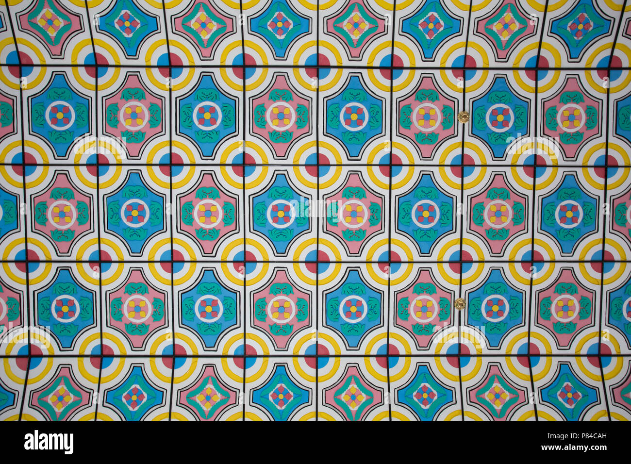 Innenraum der Kirche auf Manihiki Insel der Cook Islands Stockfoto