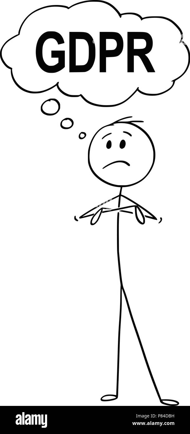 Cartoon von unglücklichen Mann oder Geschäftsmann mit Sprechblase sagen BIPR Stock Vektor