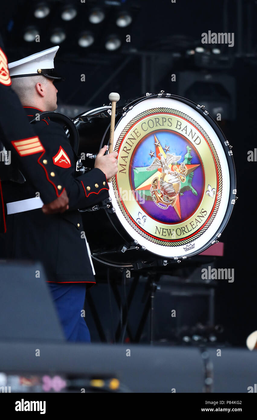 2018 CMA Fest Nacht Konzerte bei Nissan Stadium Nashville, TN Mit: Marine Corps Band New Orleans Wo: Nashville, Tennessee, United States Wann: 08 Jun 2018 Credit: Judy Eddy/WENN.com Stockfoto