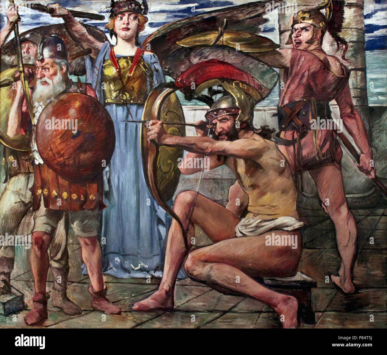 Lovis Corinth - Odysseus im Kampf mit den Freiern Stockfoto