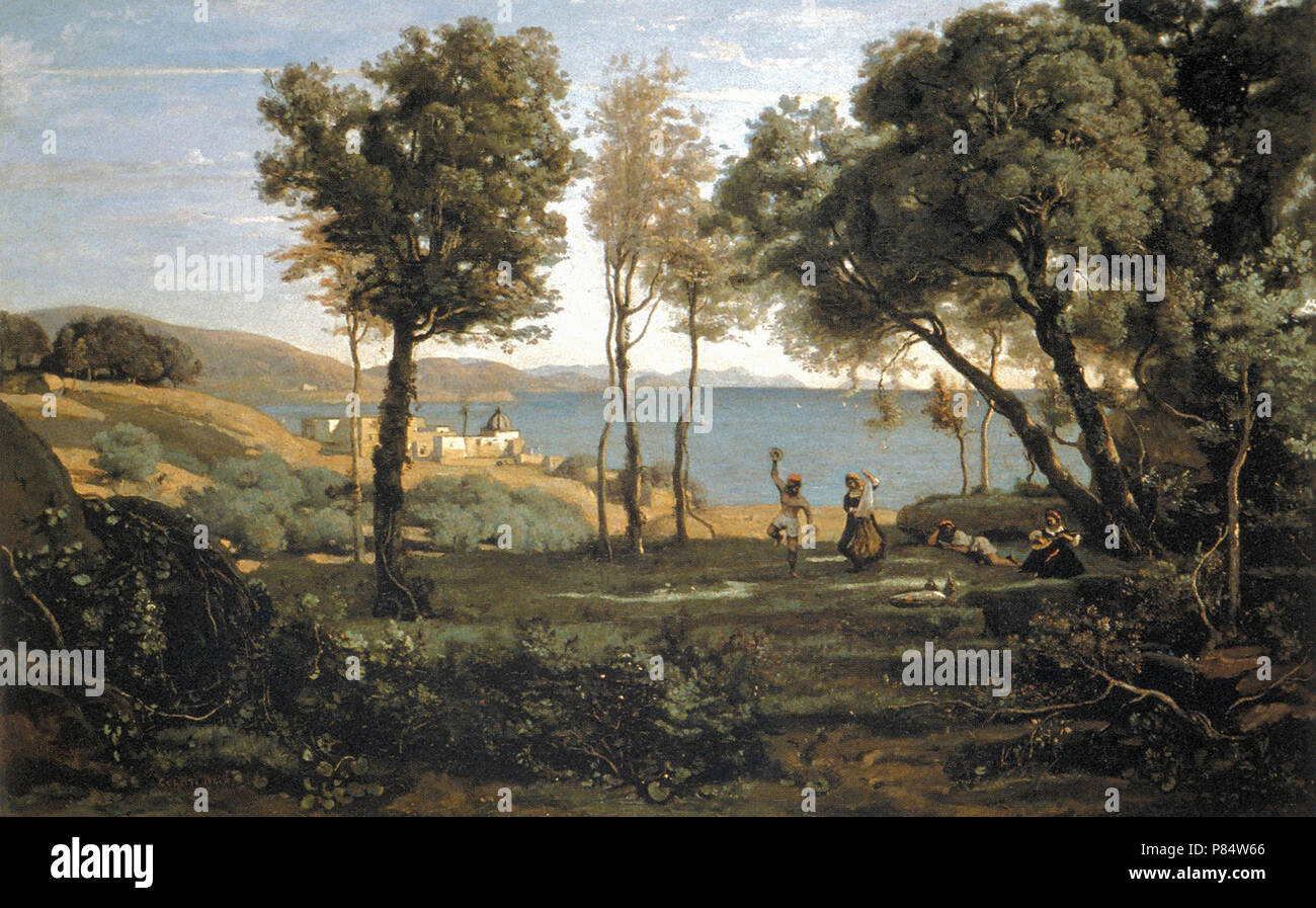 Jean Baptiste Camille Corot - Website des Umgebung De Neapel Stockfoto