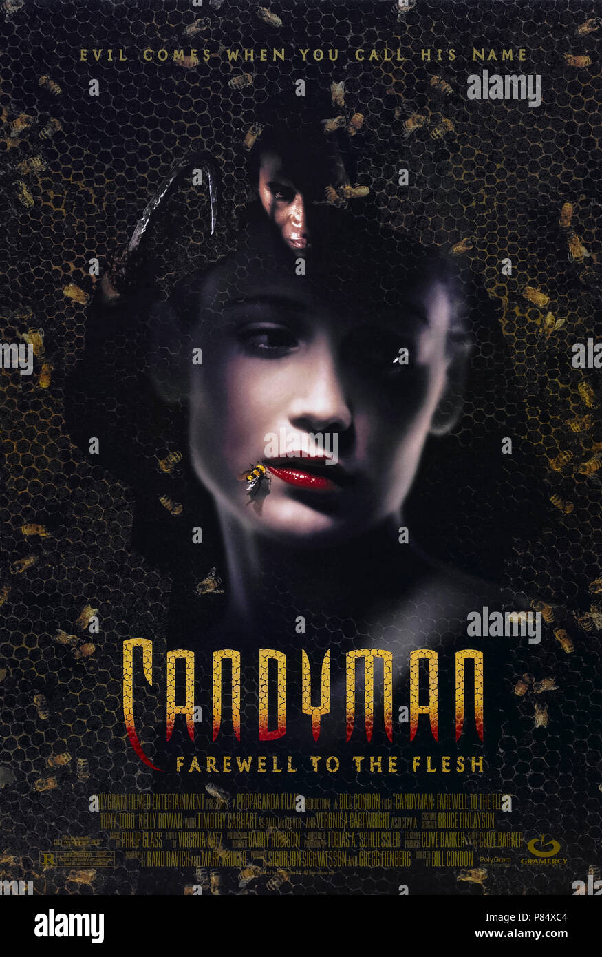 Candyman: Abschied vom Fleisch (1995) unter der Regie von Bill Condon und Hauptdarsteller Tony Todd, Kelly Rowan und William O'Leary. The Candyman bewegt sich in New Orleans Mardi Gras und mörderischen Chaos. Stockfoto