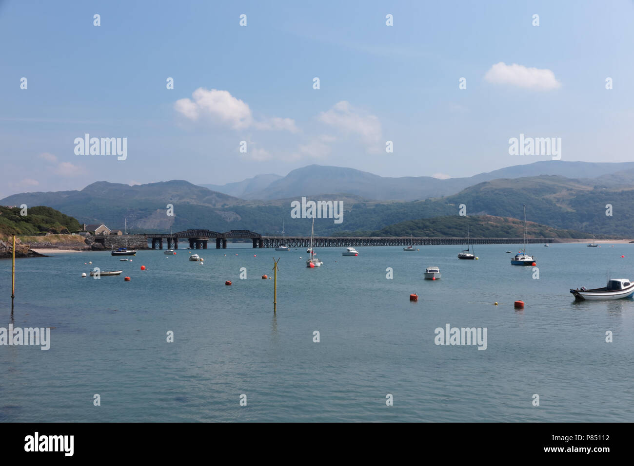 Barmouth Hafen und Mawddach Estuary, Whitby, North Wales Stockfoto