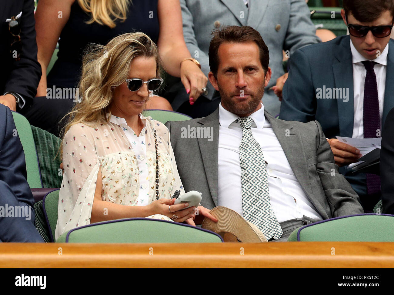 Sir Ben Ainslie und Lady Ainslie in der Königsloge auf Center Court am
