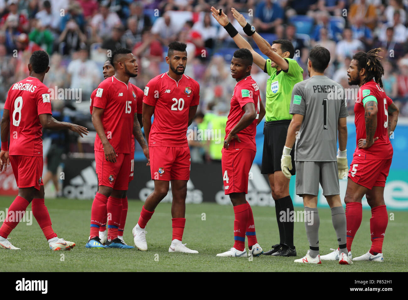 Durante jogo entre INGLATERRA X PANAMÁ válida Pela 2 ª rodada do Grupo G da Copa do Mundo de 2018, No realizada Estádio de Níjni Nowgorod, na Rússia, na tarde deste Domingo (24/06) Stockfoto