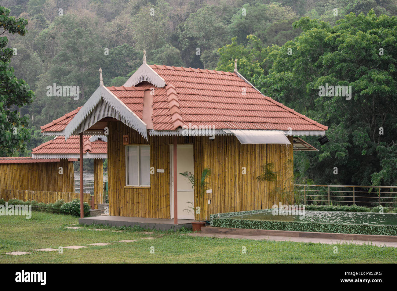 Holzhaus im Kerala, Indien Stockfoto