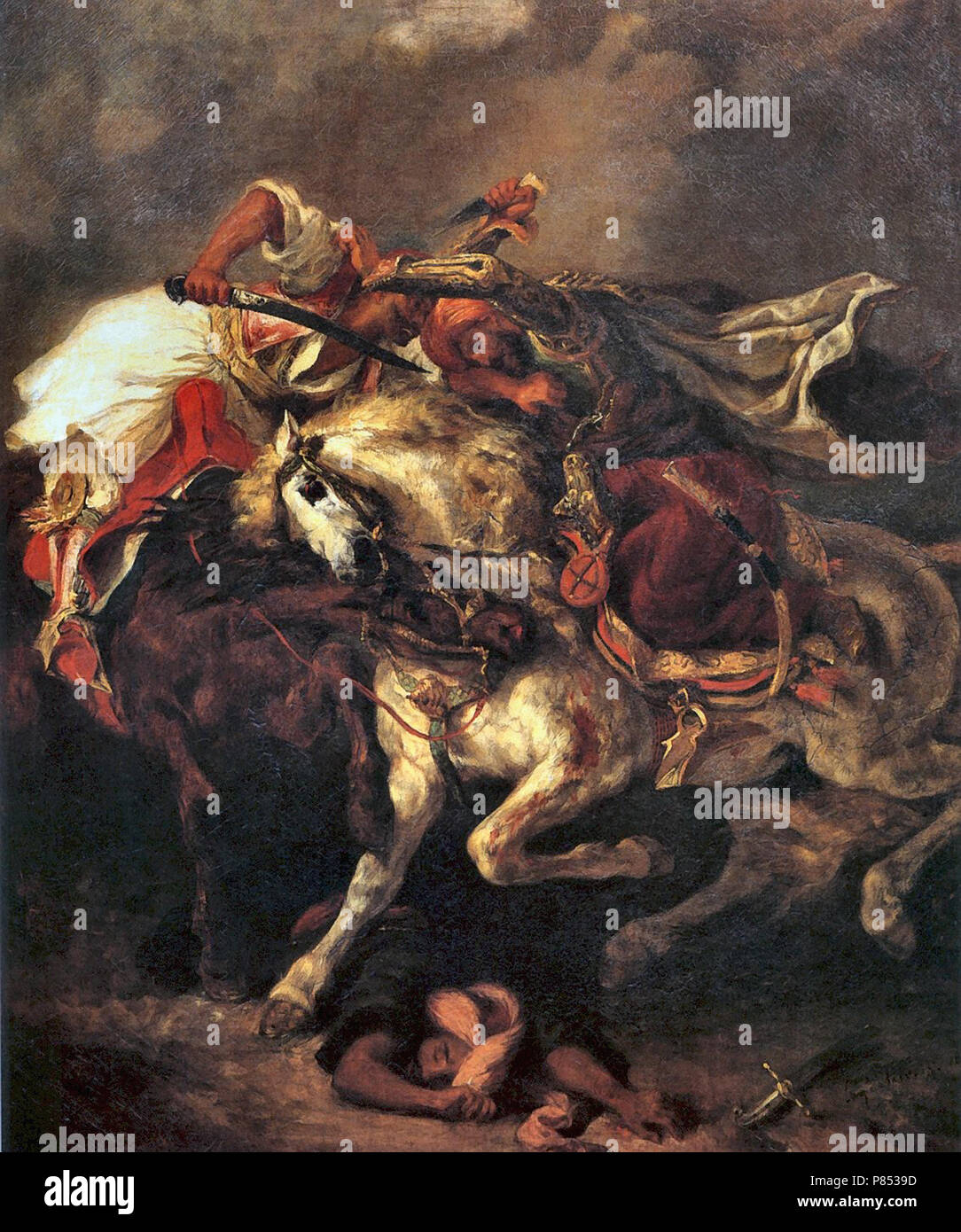 Eugène Delacroix - Bekämpfung der Giaour und der Pascha Stockfoto