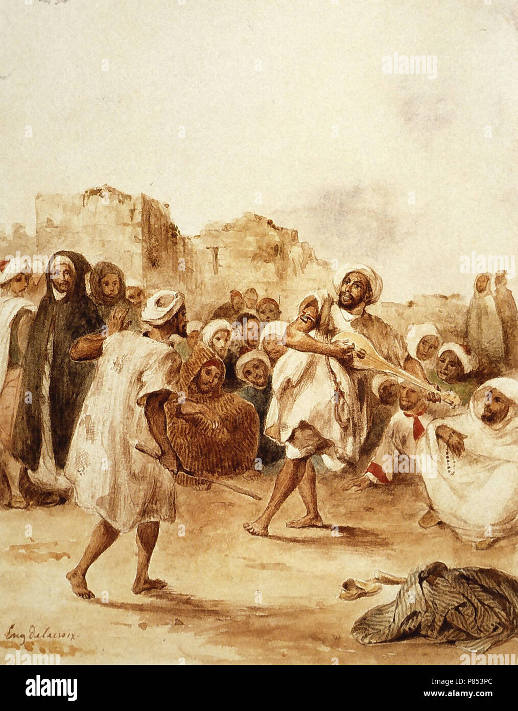 Eugène Delacroix - wandermusiker Stockfoto