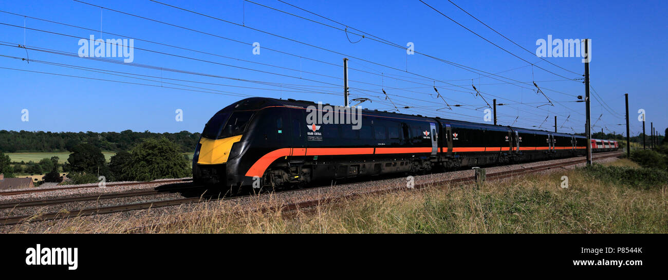 180 Zephyr Klasse, Grand Central Trains, East Coast Main Line Railway, Peterborough, Cambridgeshire, England, Großbritannien Stockfoto