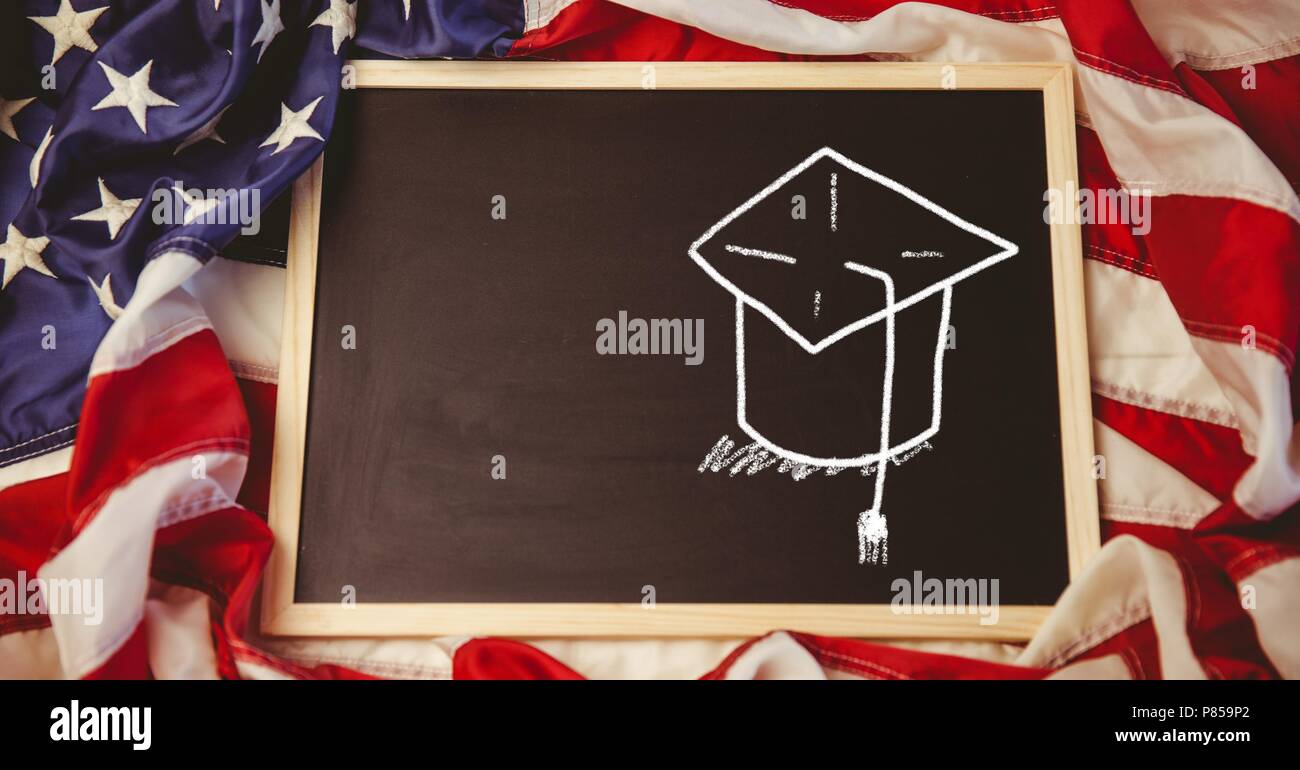 Staffelung hat Bildung Zeichnung auf blackboard für Schule Stockfoto
