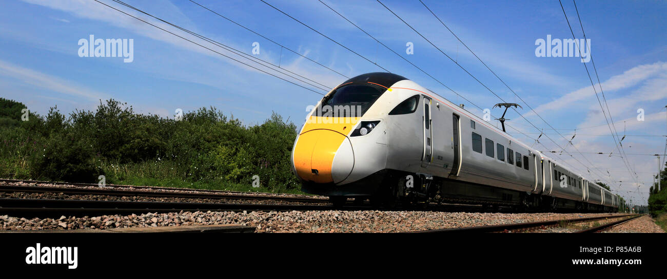 800 201, Speer Klasse 800 IPE, Ice, East Coast Main Line Railway, Peterborough, Cambridgeshire, England, Großbritannien Stockfoto