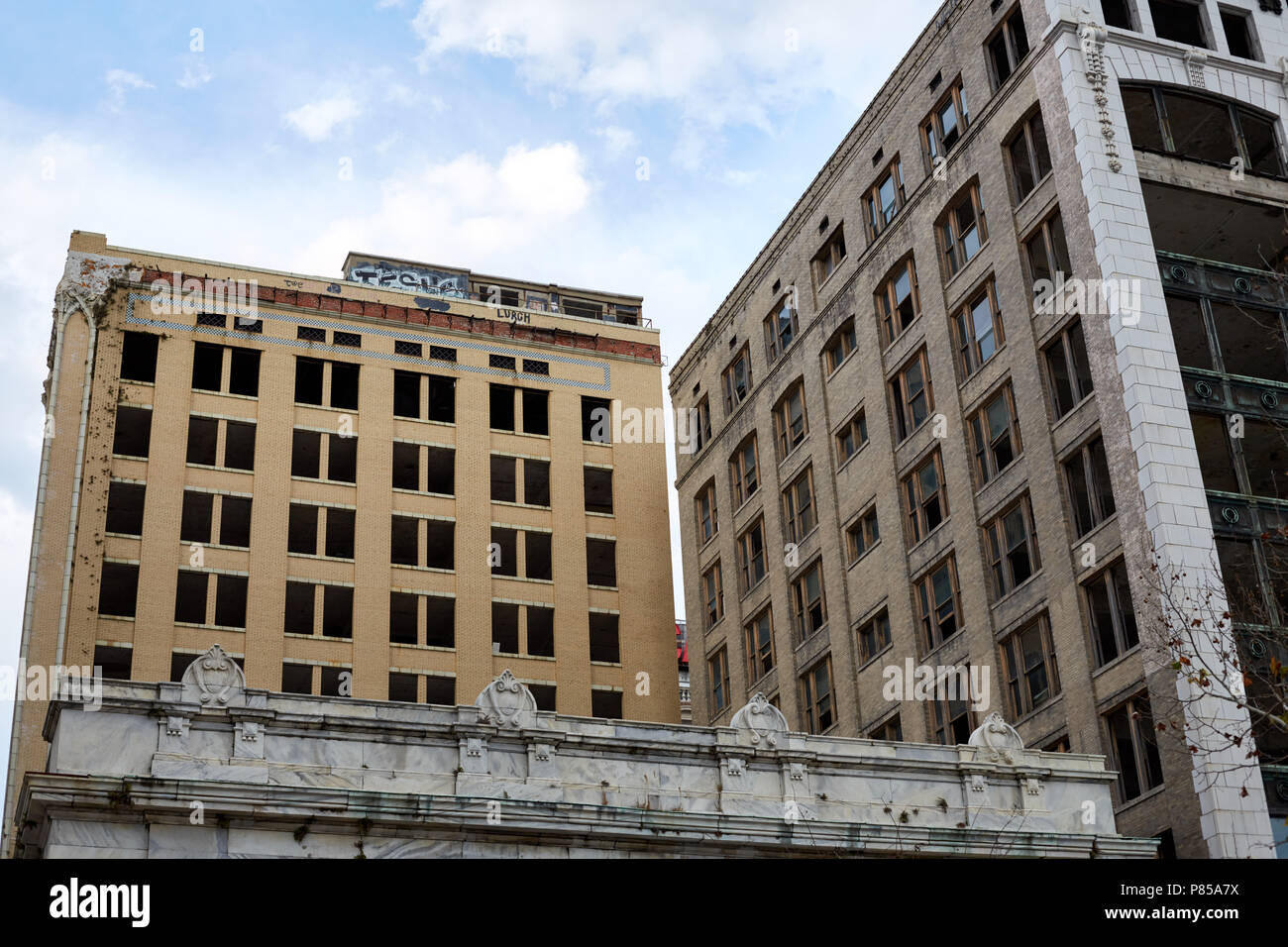 Verlassenen Bürogebäude in der Innenstadt von Jacksonville, Florida Stockfoto