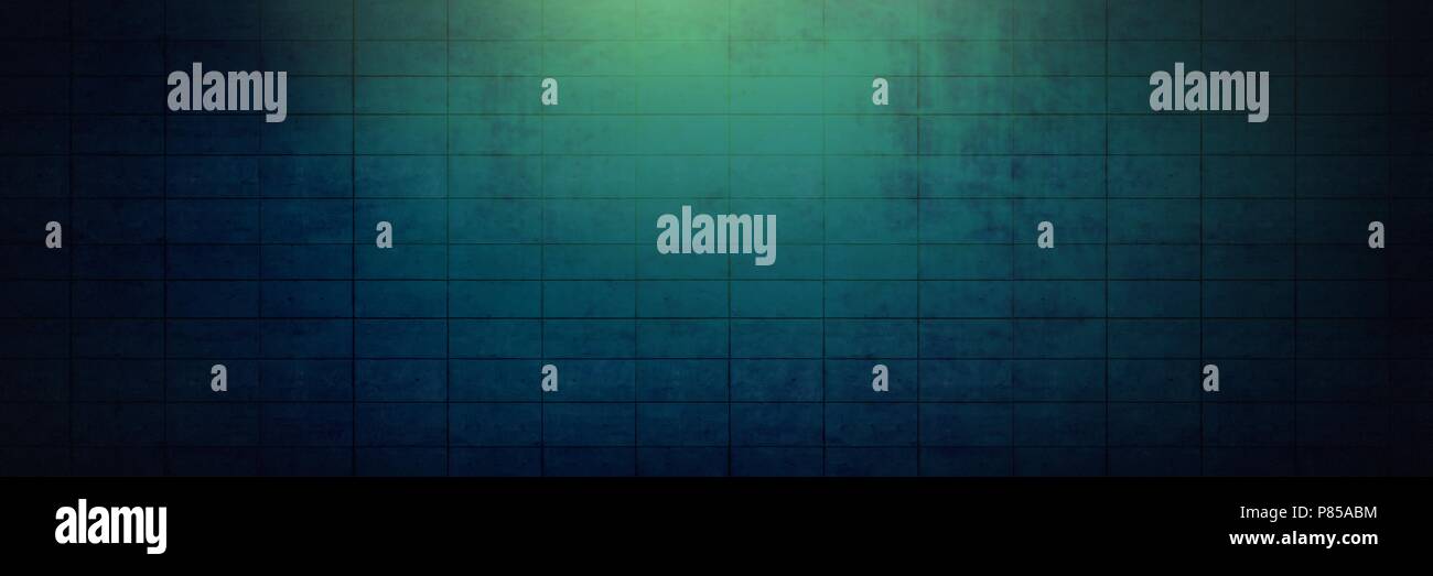 Vignette und das Licht auf grün Mauer Hintergrund Stockfoto