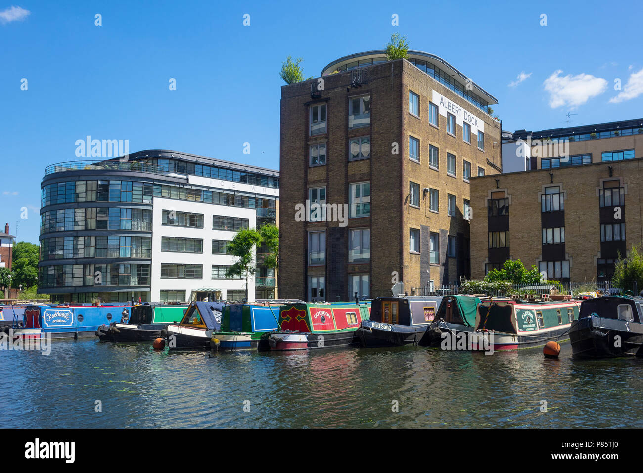 England, London, Regents Canal, Battlebridge Becken Stockfoto