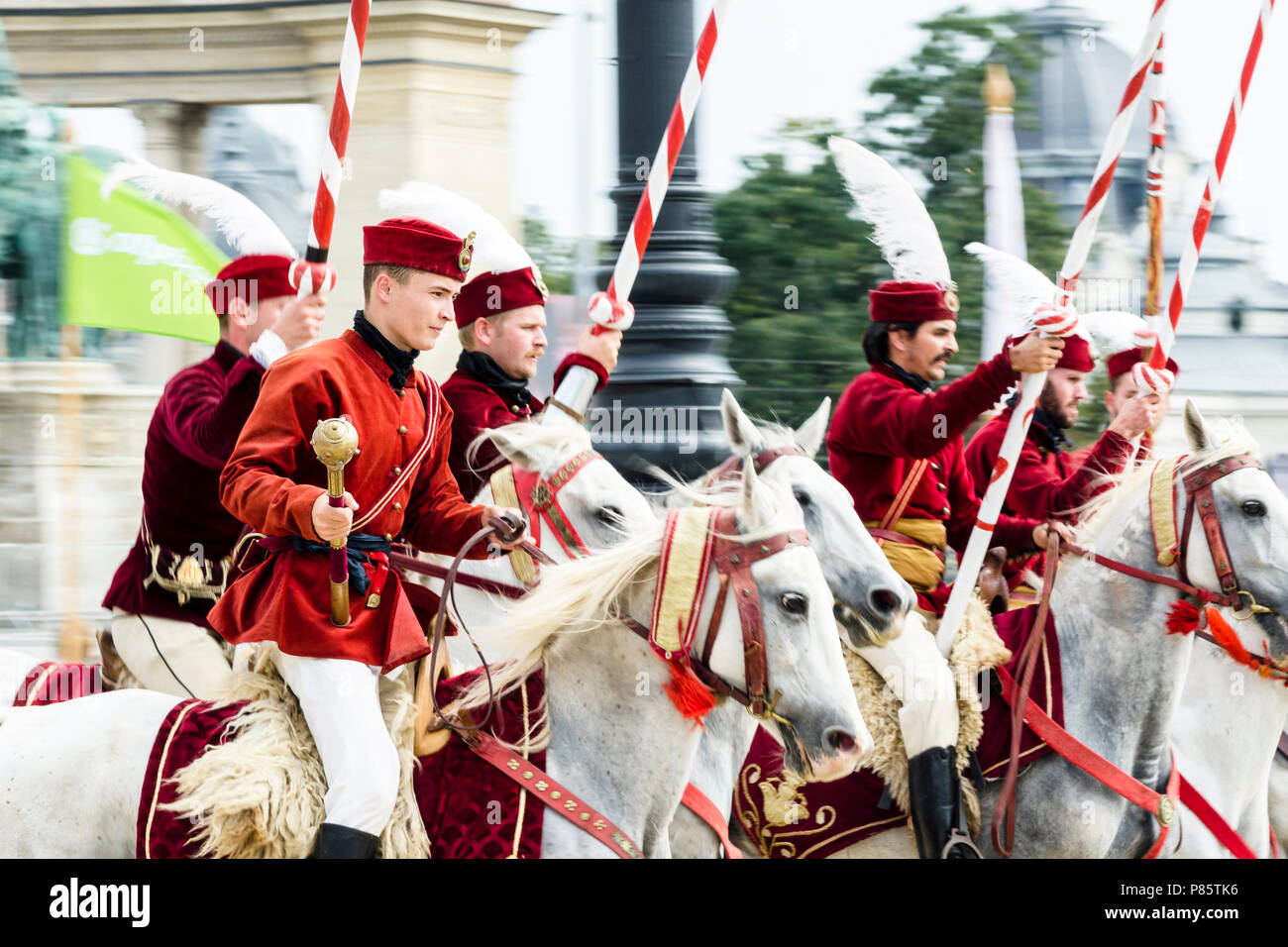 Reiter während des kulturellen Erbes Tage Festival in den Heldenplatz in Budapest, Ungarn Stockfoto