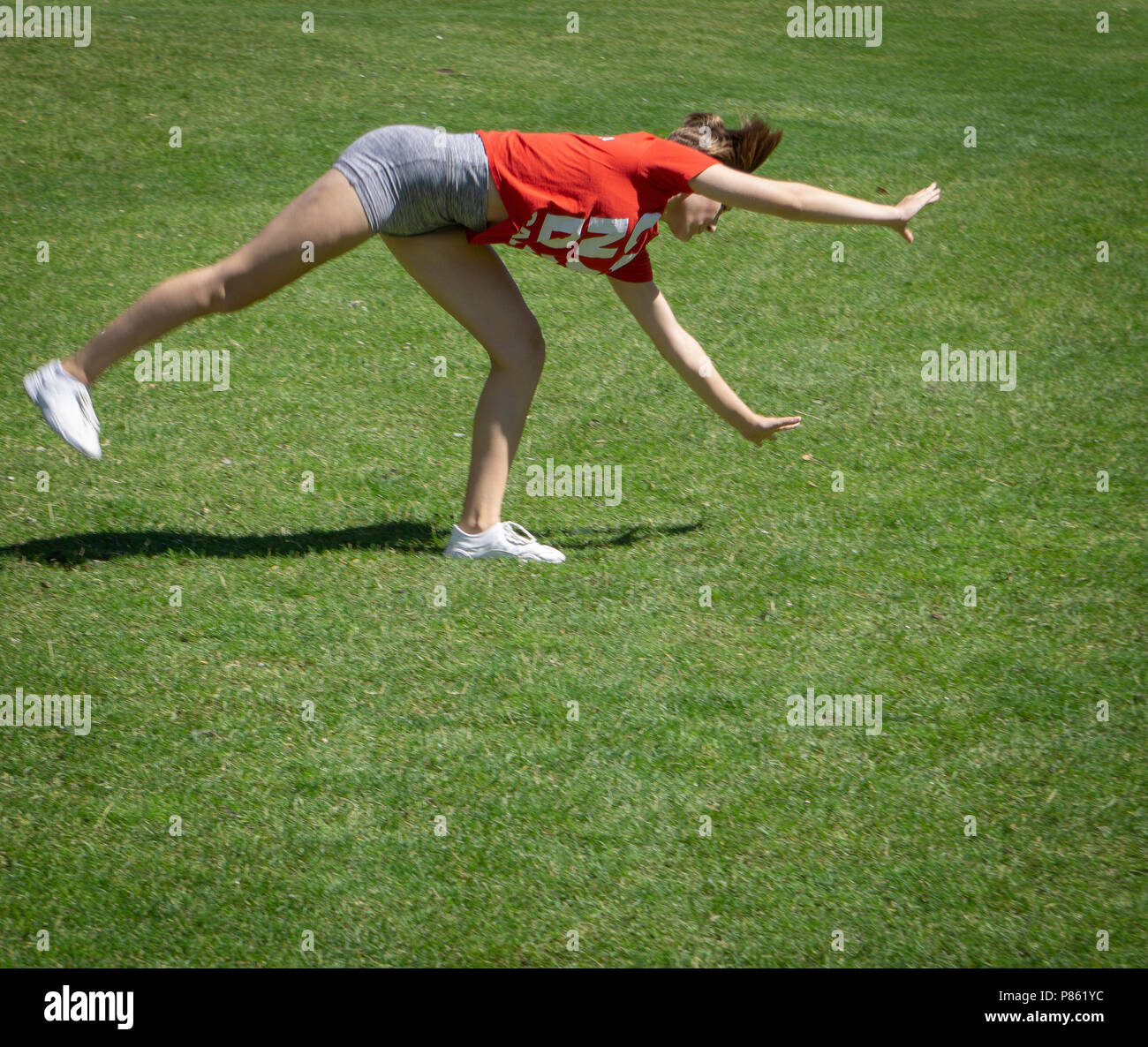 Weibliche sportingCalgary Alberta Kanada Stockfoto
