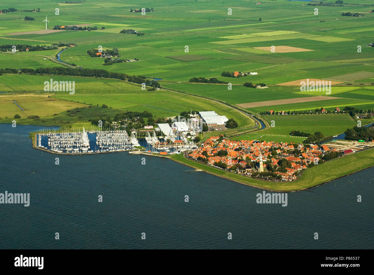 Luchtfoto van Stavoren; Luftbild von FStavoren Stockfoto