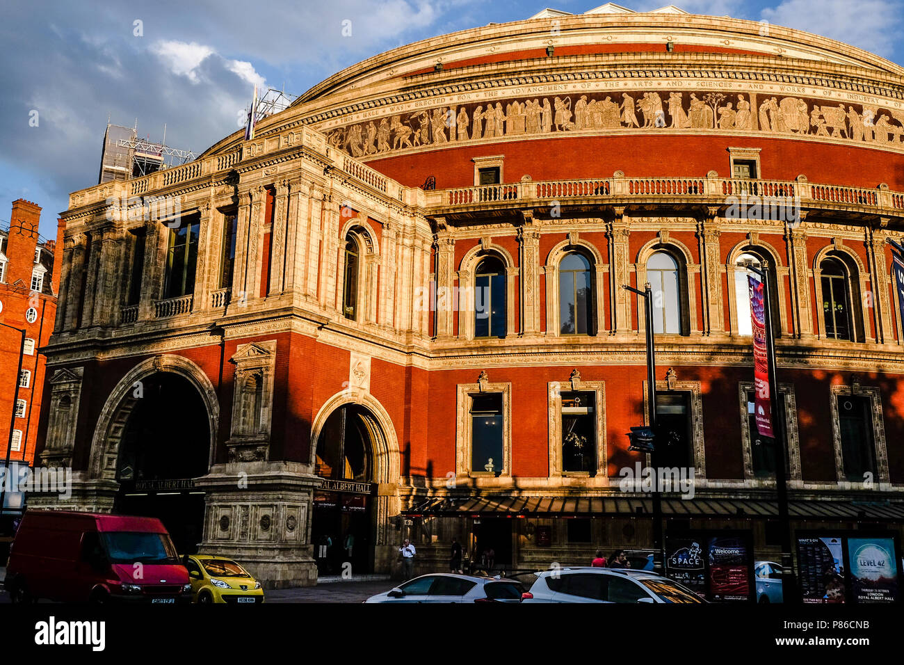 Außen von der Royal Albert Hall Architektur, Kensington, London, UK Stockfoto