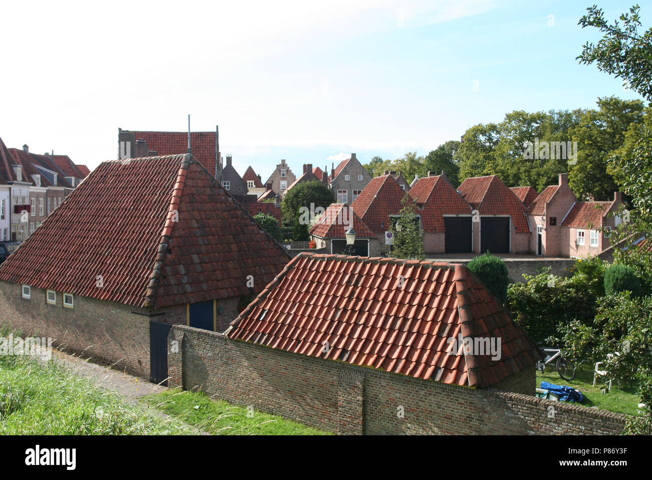 Het dorp Oud-Heusden; das Dorf Oud-Heusden Stockfoto