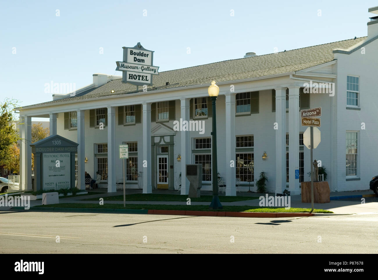 Historische Boulder Dam Hotel Nevada USA Stockfoto