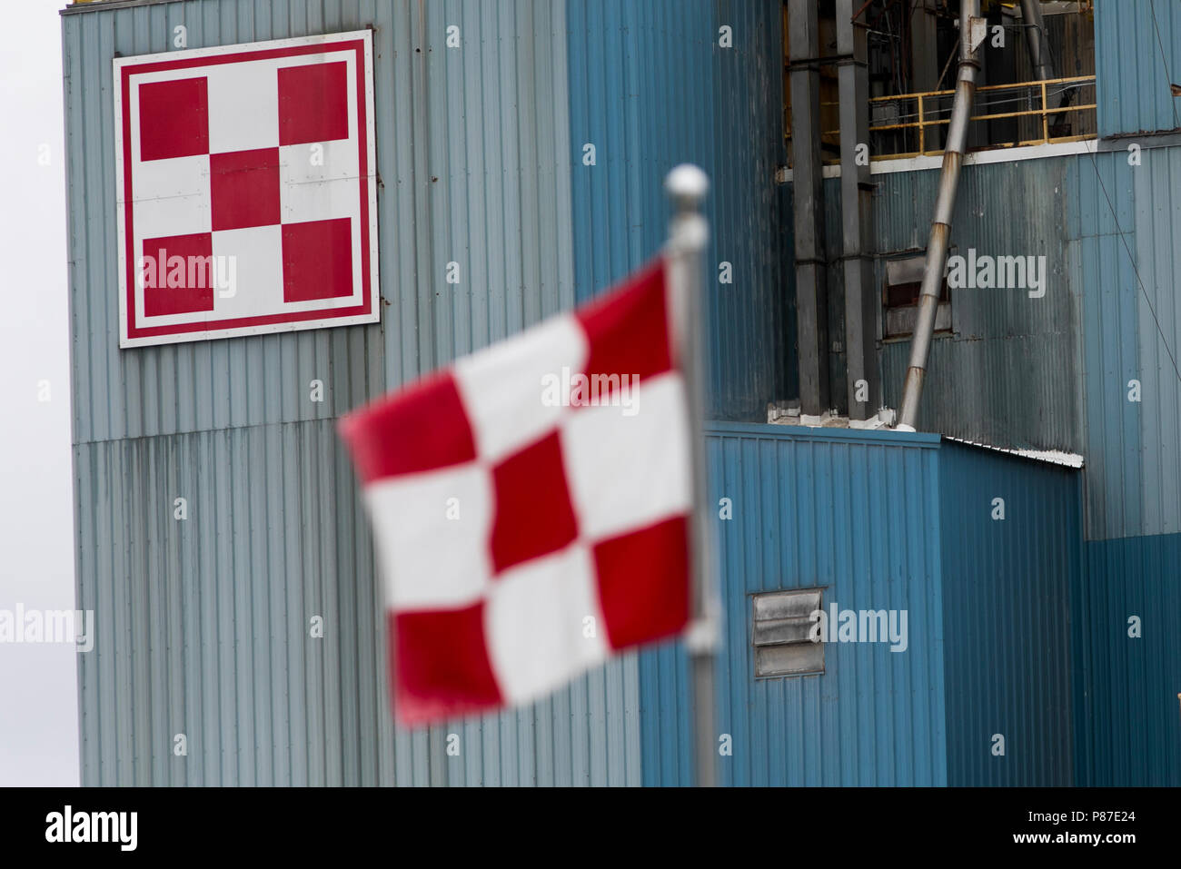 Ein logo Zeichen außerhalb einer Anlage von Purina Tierernährung in Lincoln, Nebraska am 1. Juli 2018 belegt. Stockfoto