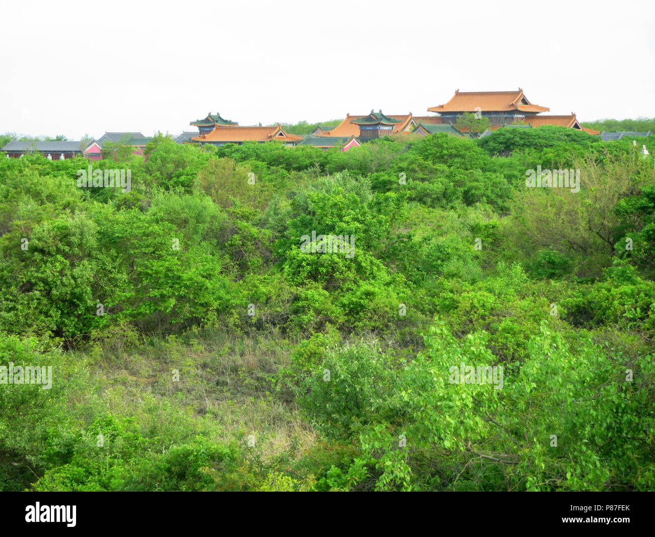 Tempel Holz, Happy Island, Hebei, China Stockfoto
