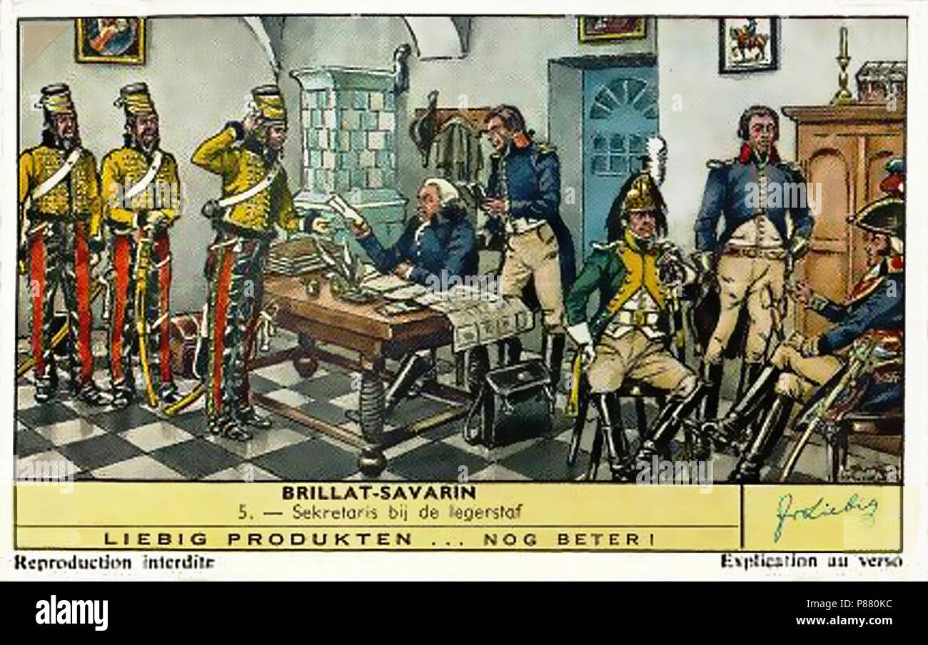 5 Brillat-Savarin sécretaire du Personal de l'Armée. Stockfoto