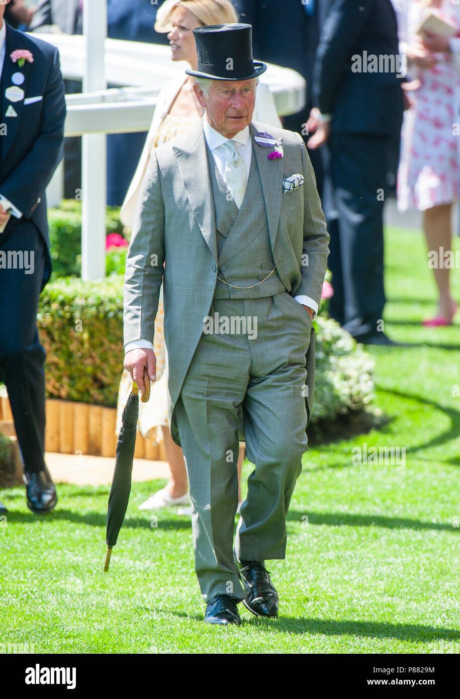 Prinz Charles Prinz von Wales ankommen für Tag zwei des Royal Ascot. Stockfoto