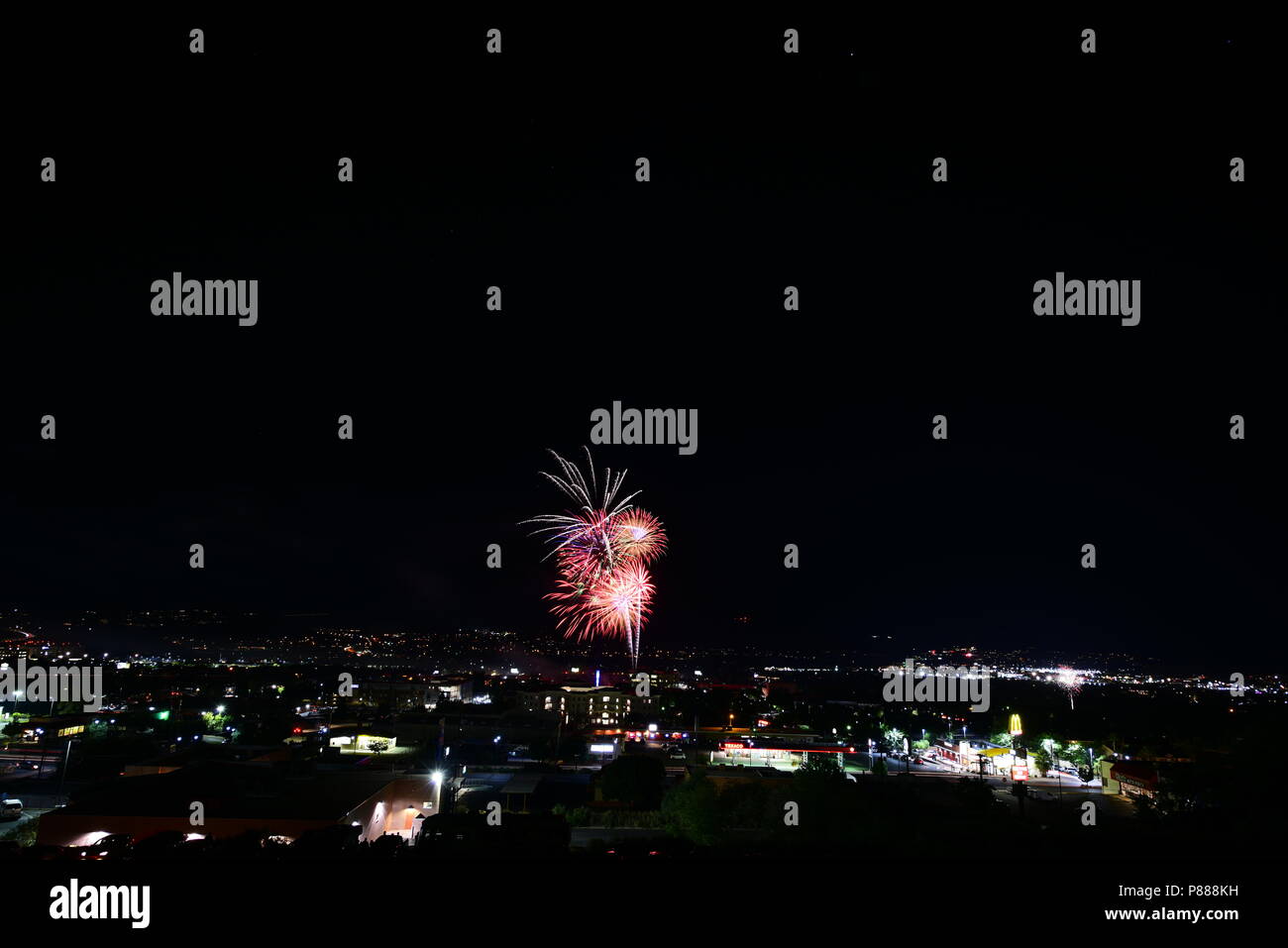 Tag der Unabhängigkeit Feuerwerk in St. George, Utah, USA, 4. Juli, 2018 Stockfoto