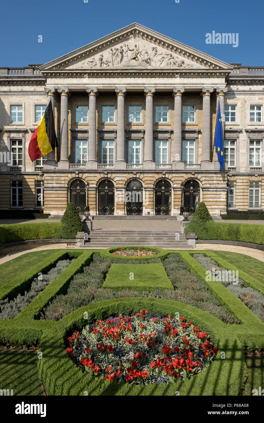 Haupteingang des belgischen Parlaments Stockfoto