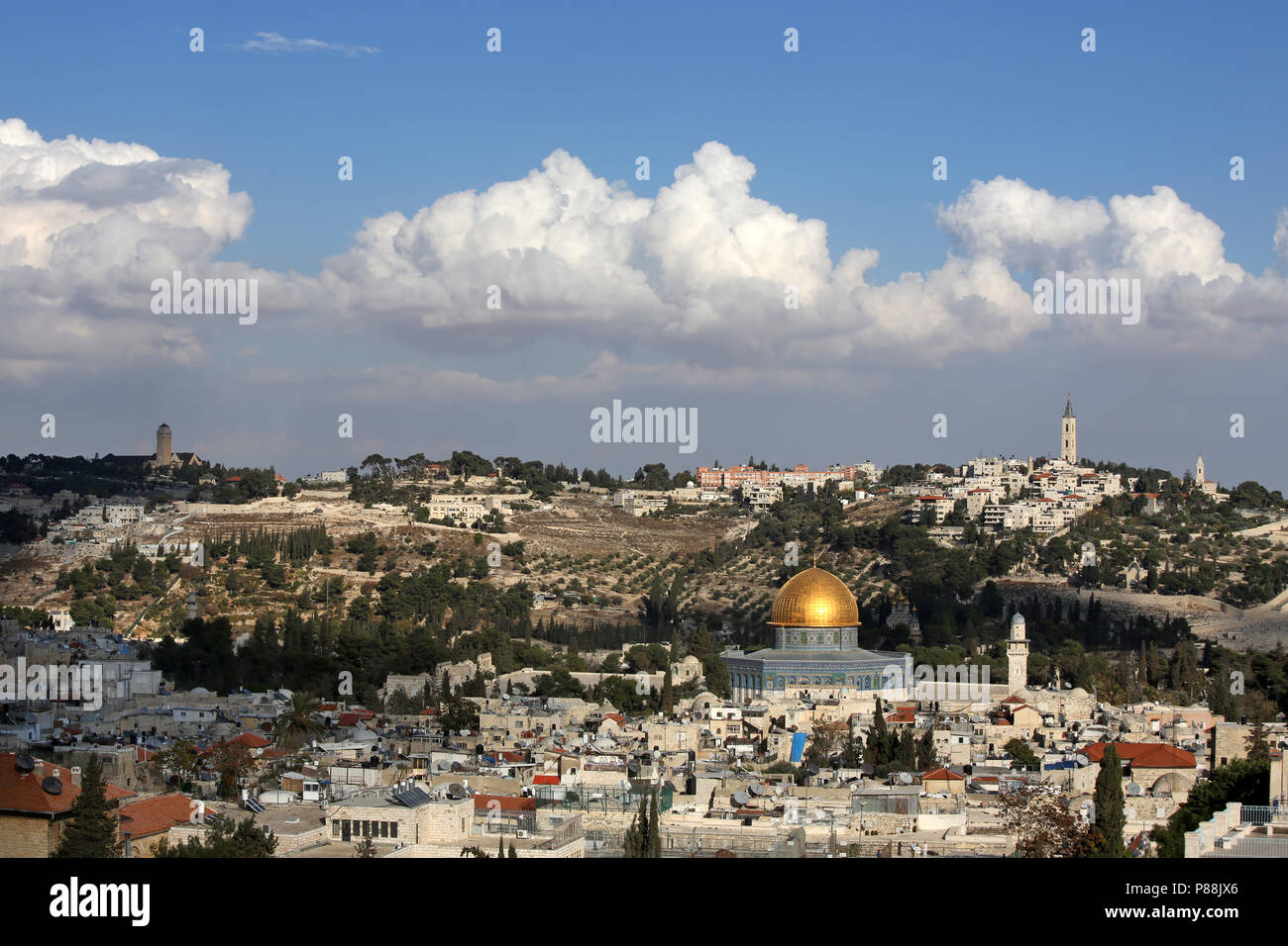 Erhöhten Blick auf Jerusalem, Israel, Naher Osten Stockfoto